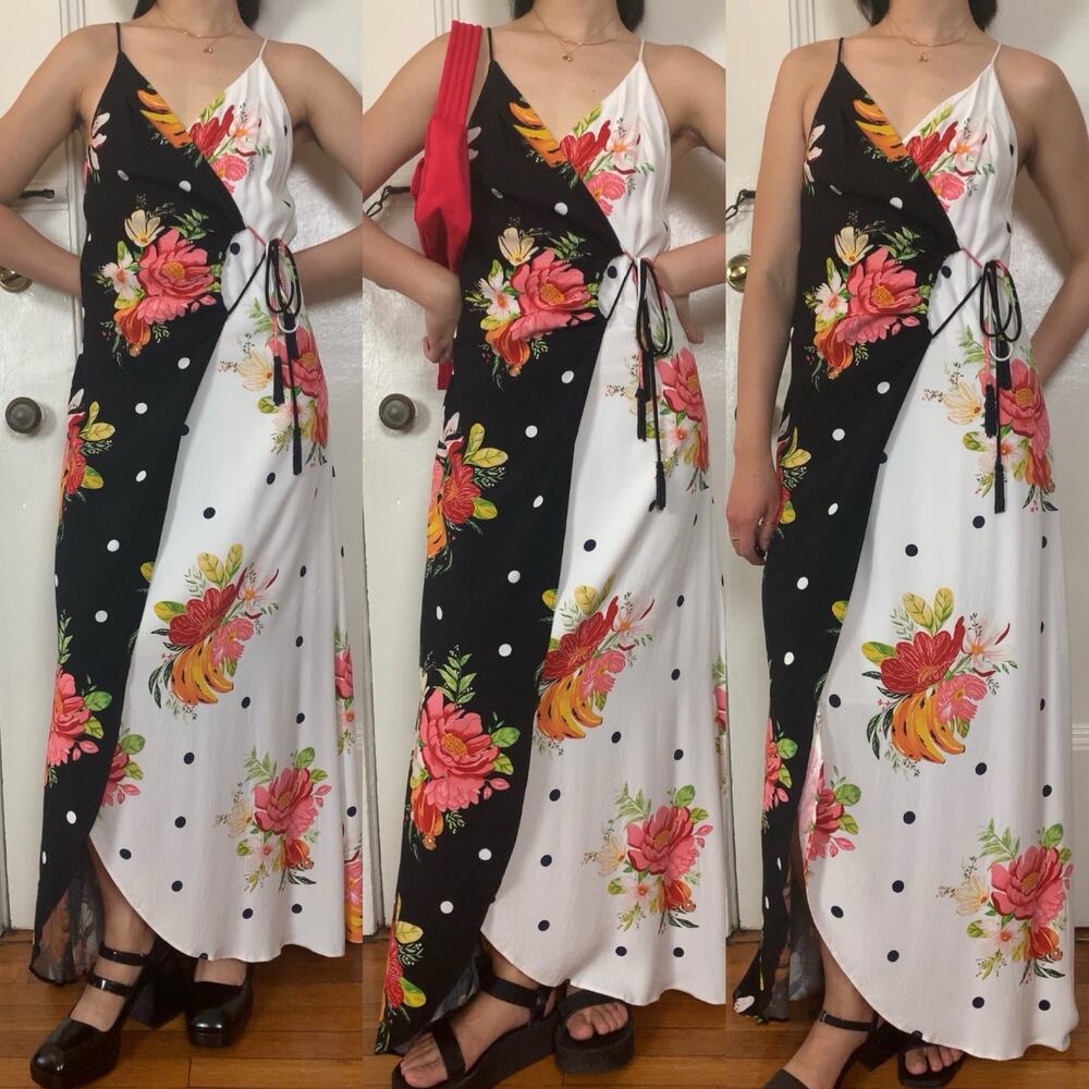 Farm rio floral print wrap maxi dress